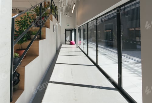 Preview: Hallway with windows in light office