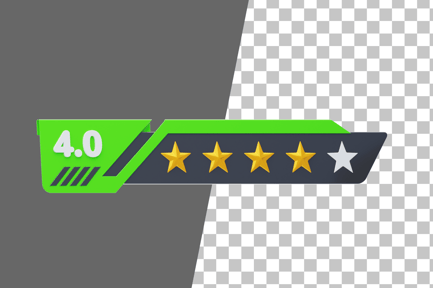 Preview: Four Of Five Star Rating 3D Icon