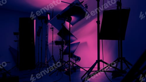 Preview: Photo or Video production studio with professional equipment preparation before shooting.