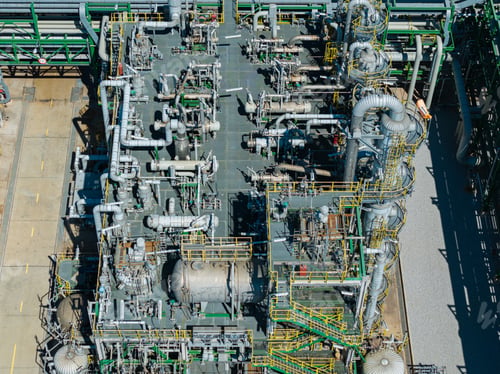 Preview: Aerial view of natural gas separation plant.