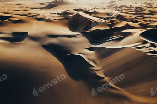 Preview: Aerial sunset photo of desert textures in Huacachina, Ica, Peru, South America