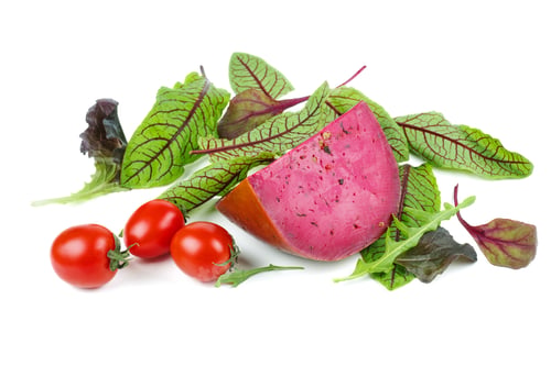 Preview: Piece of purple cheese with basil