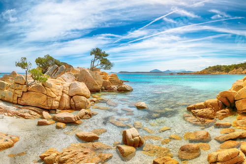 Preview: Breathtaking view of Capriccioli beach in Costa Smeralda.