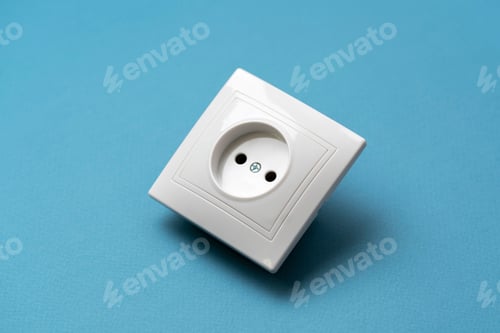 Preview: a white square home electric power socket