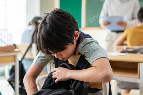 Preview: Back to school of adorable student sit in classroom at elementary school.