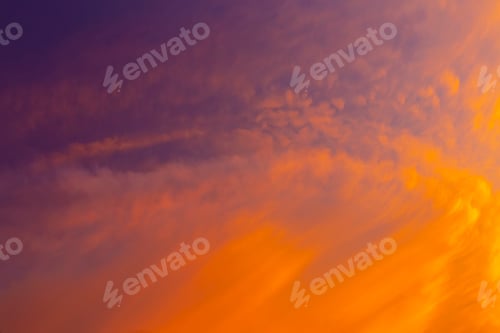 Preview: Beautiful red clouds in the sky at sunset. Nature background.