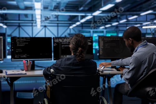 Preview: Person with paraplegia working in inclusive data center workplace