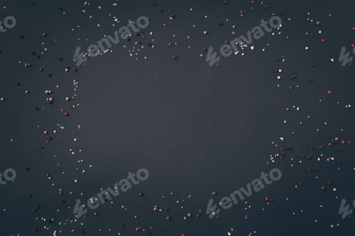 Preview: top view of scattered pepper on gray table