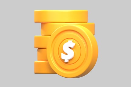 Preview: Gold coin stack with dollar sign