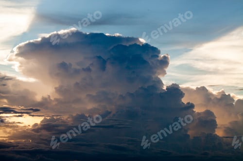 Preview: colorful dramatic sky with cloud at sunset.