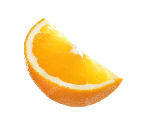 Preview: Slice of ripe orange isolated on white
