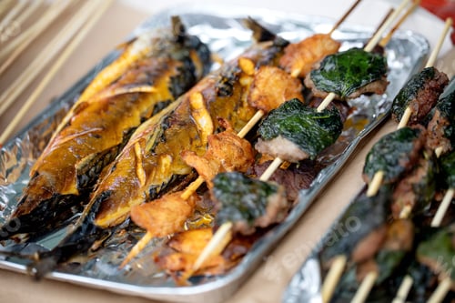 Preview: Japanese Grilled Fish and Meat Skewers