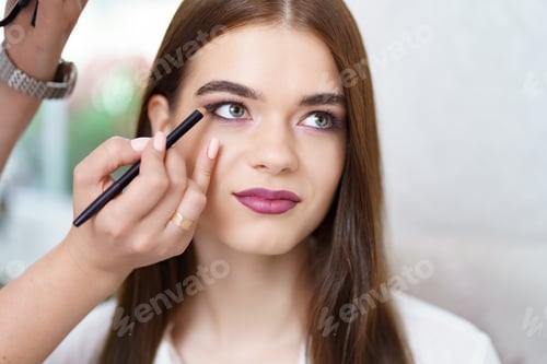 Preview: Make up artist work in her beauty visage studio salon