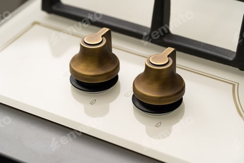 Preview: Knob switch on the electric stove close-up