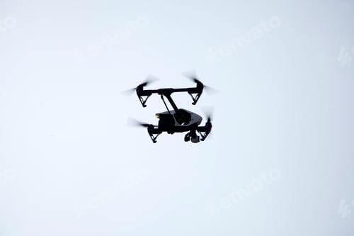 Preview: drone with camera in the sky