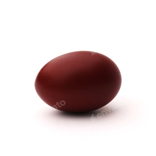 Preview: One Easter egg painted with onion peel isolated on white background