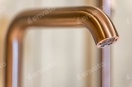Preview: Copper faucet. Smooth lines. Warm metal.