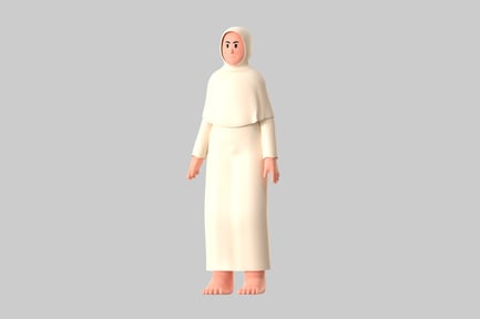 Preview: Muslim Woman Figure in Traditional Hijab