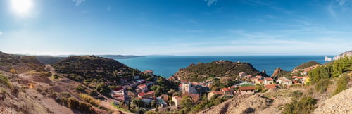 Preview: Small Touristic Town, Nebida, on the Sea Coast. Sardinia, Italy.