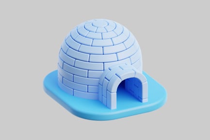 Preview: Cartoon igloo winter shelter block