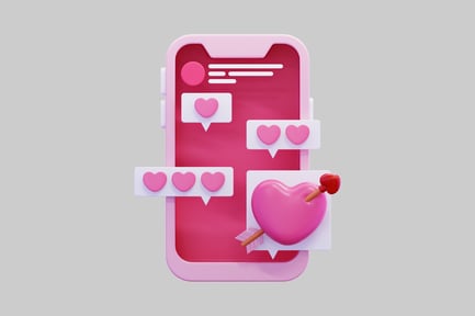 Preview: Pink phone with heart notifications