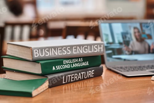Preview: Stack of books on English language