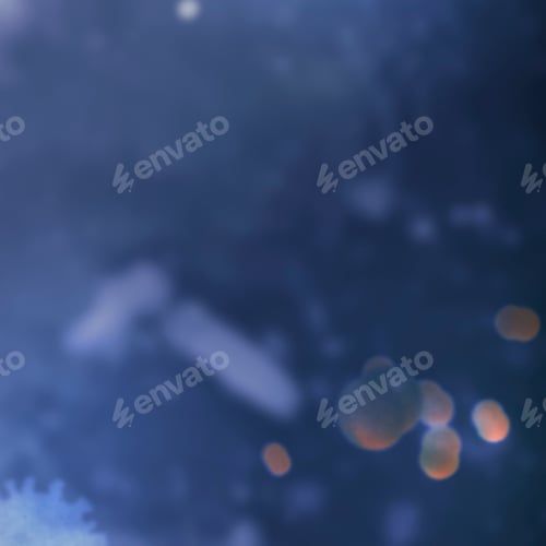 Preview: Coronavirus under a microscope on a blue background illustration