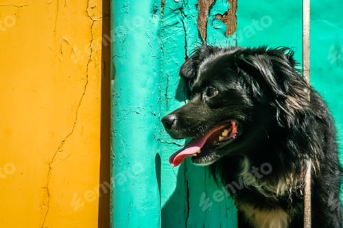 Preview: Black dog on the balcony