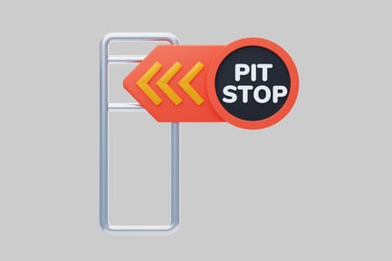 Preview: Orange arrow pit stop sign