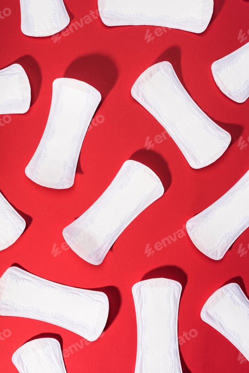 Preview: top view of collection of daily liners on red