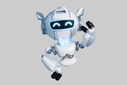 Preview: Friendly white robot character