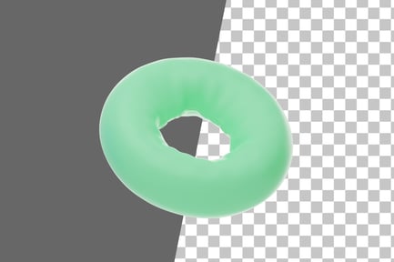 Preview: Green Soft Body Circle Balloon Shape 3D Icon