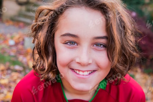 Preview: Portrait of young boy, outdoors, in autumn