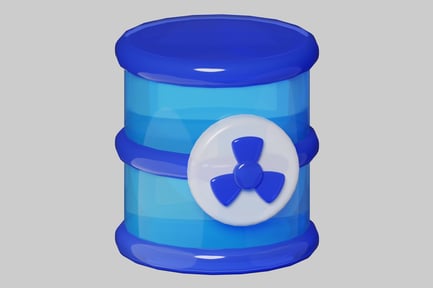 Preview: Blue radioactive waste container