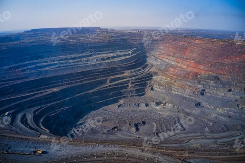 Preview: Aerial view of southern mining factory, mine quarry in Ukraine