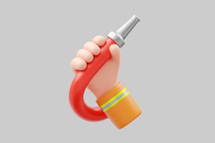 Preview: Cartoon hand holding fire hose