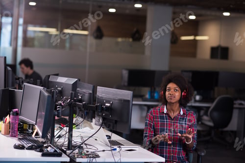 Preview: portrait of a young successful African-American woman in modern