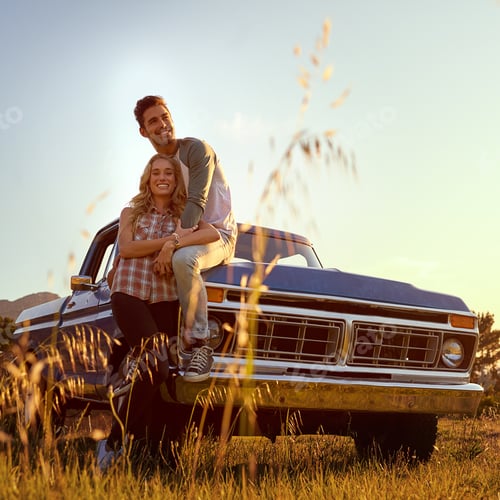 Preview: Shot of an affectionate young couple enjoying a roadtrip together
