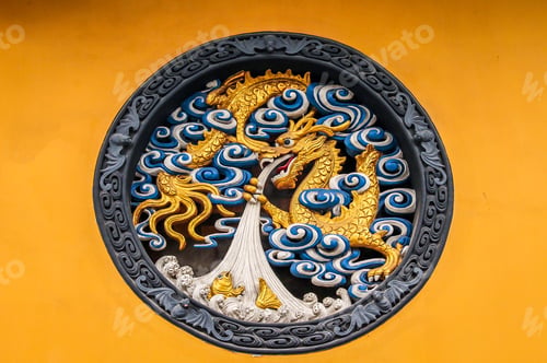 Preview: Wooden Dragon Panel in Jing An Tranquility Temple - Shanghai, China