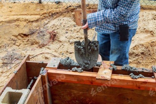 Preview: Man with barrow full of ground, work in garden