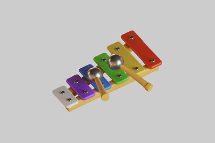 Aperçu: Xylophone coloré avec maillets
