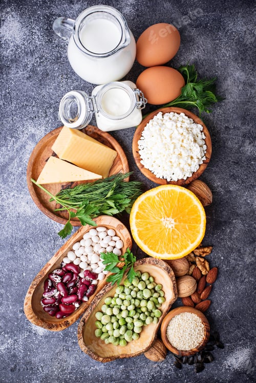Preview: Set of food that is rich in calcium.