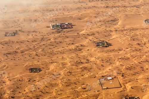 Preview: Aerial view of Dubai deserts with settlements