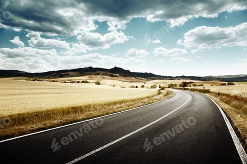 Preview: Asphalt Road In Tuscany Italy