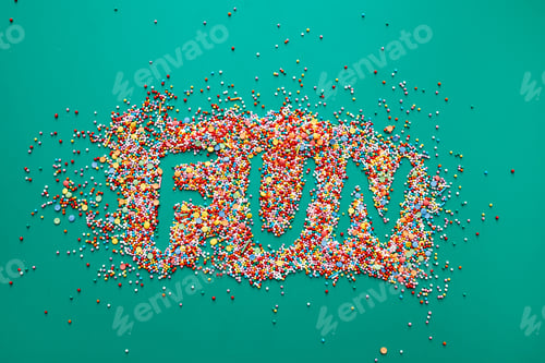 Preview: Fun word written on sprinkles