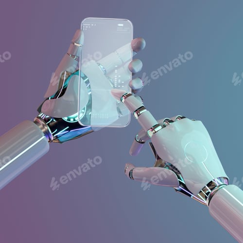 Preview: Glass smartphone, high tech innovation AI technology