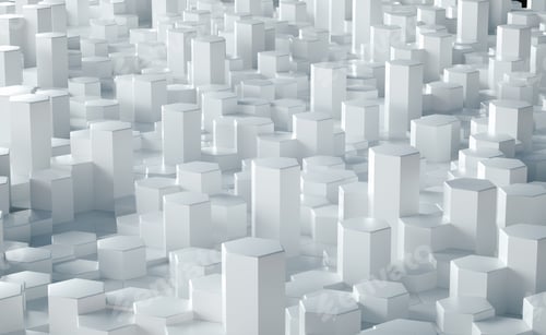 Preview: White geometrical background structure. 3d Render
