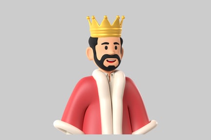Preview: Cartoon royal king bust character
