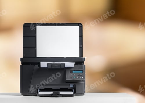 Preview: Printer, copier, scanner. Office table