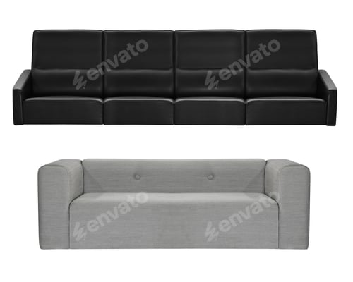 Preview: grey and black modern sofa isolated